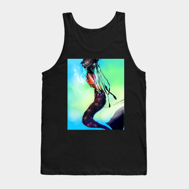 Robot Mermaid undersea siren with a speaker for a face Tank Top by sandpaperdaisy